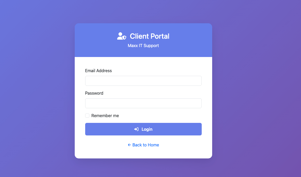 Client Self-Service Portal