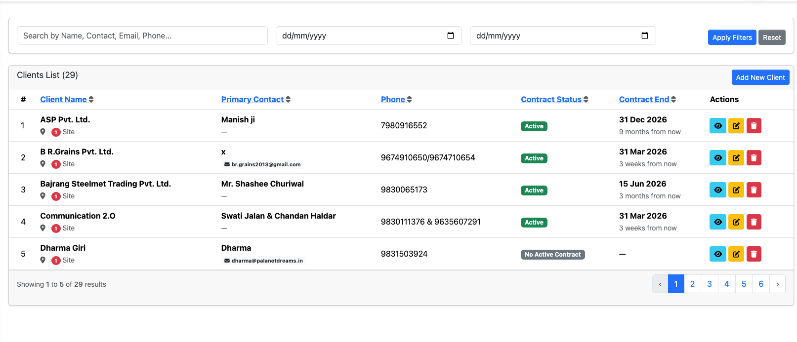 Client & Site Management