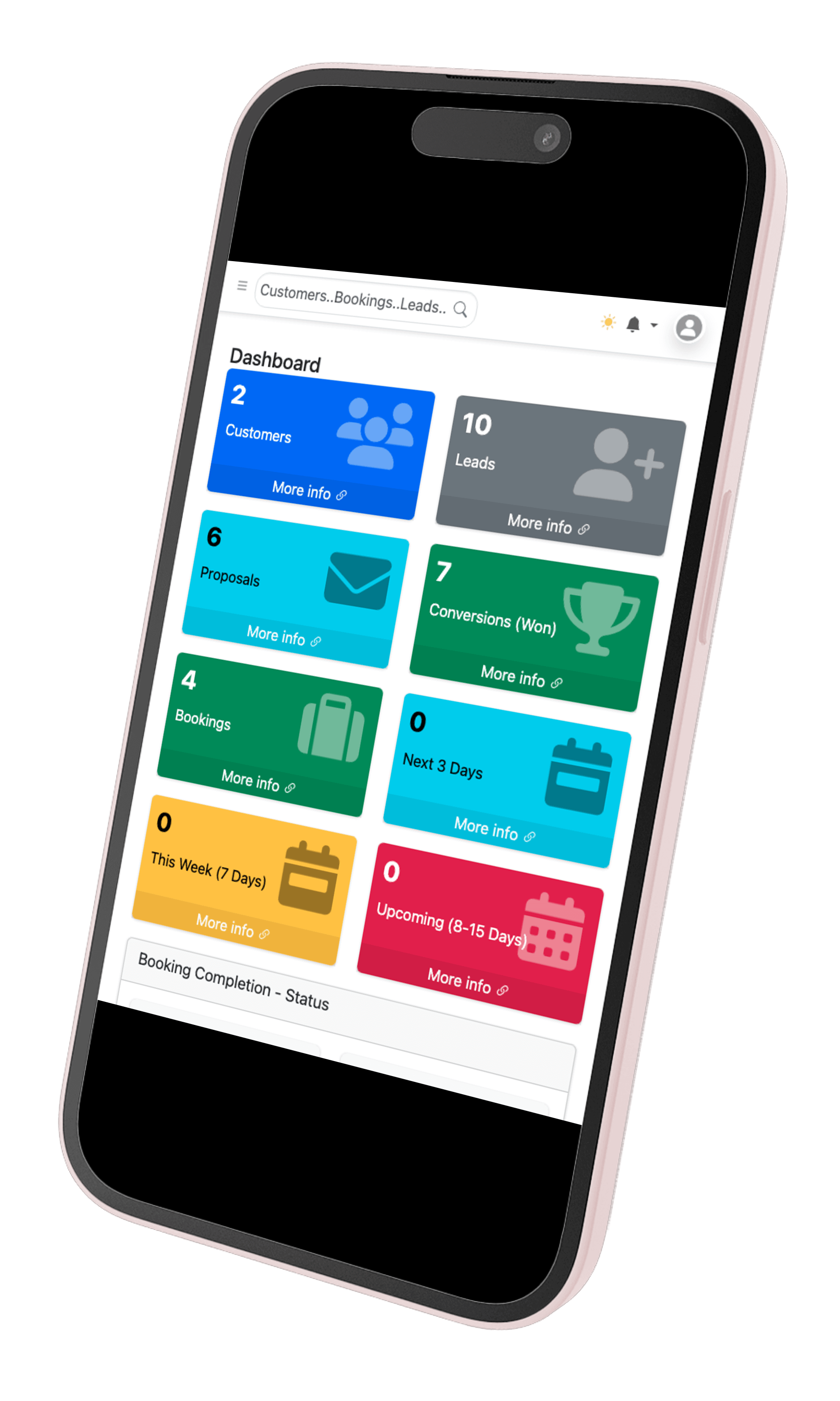 SupportCRM Mobile Dashboard